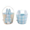Mud Pie Check Bunny Basket, Boy, 7 1/2″ x 8 1/2″