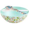 Mud Pie Cherry Melamine Serve Set, bowl 4″ x 11″ dia | utensils 10 1/2″, Blue