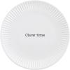 Mud Pie Circa Melamine Salad Plate, White, Chow Time, 7.5″ dia