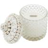 Mud Pie Drop White Beaded Candle, Large Carve, 3 1/4″” x 5 1/4″” Dia(Large Carve)