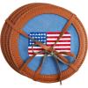 Mud Pie Embroidered Flag Coaster Set; 4″ dia