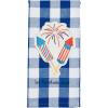Mud Pie Flag Patch Americana Towel; 26″ x 12″(Firework)