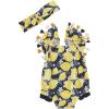 Mud Pie Girls Baby One Piece Swimsuit and Headband Set(Lemon)