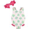 Mud Pie Girls Baby One Piece Swimsuit and Headband Set(Turtle)