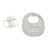 Mud Pie Grandma Bib and Mug Gift Set, Grey, White, Mug 8 Ounce, 10″ x 9″