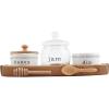 Mud Pie Honey, Jam & Dip Set, White, jars 2″ x 3″ dia | utensils 3.5″