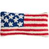 Mud Pie Lg Flag Hooked Wool Pillow; 12″ X 6″