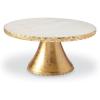 Mud Pie Marble Pedestal Cake Serving Stand, Gold, 6″ x 11″ dia