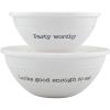 Mud Pie Melamine Bowl with Lid Set, White, 4.25″ x 8.25″ dia