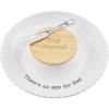 Mud Pie Melamine Tray and Dip Set, White, 9.5″ dia | spreader 6″