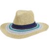 Mud Pie Men’s Women’s Striped Straw Fedora Hat(Blue)