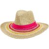 Mud Pie Men’s Women’s Striped Straw Fedora Hat(Pink)
