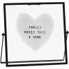 Mud Pie Metal and Glass Heart Plaque, 5.25″ x 5.25″, Family