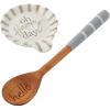 Mud Pie Rest Set of 2 Spoon Set, One Size(Cream Ruffle Oh Happy Day)