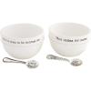 Mud Pie Salsa and Guacamole Serving Set of 2 with Spoons, White