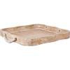 Mud Pie Scalloped Beaded Tray, 18″ x 18″, Brown