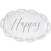 Mud Pie Scalloped Happy Bowl, 8″ x 12 1/4″