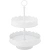 Mud Pie Scalloped Tiered Server, White, 18″ x 11.25″ dia