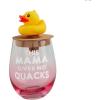 Mud Pie Sos Wine Glass And Topper; glass 16 oz | topper 4 1/4″(Duck)