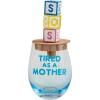 Mud Pie Sos Wine Glass And Topper; glass 16 oz | topper 4 1/4″(SOS)