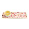 Mud Pie Strawberry Tray & Dip Set, Tray 4″ X 13″ | Cup 2″ X 3 1/2″ Dia | Spoon 5 1/2″