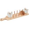 Mud Pie Taco Stand and Dip Cup Set, Brown/White, 4″ x 19 3/4″