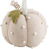 Mud Pie Taupe Dotted Stuffed Pumpkin, 8″ x 6″