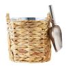 Mud Pie Water Hyacinth Ice Bucket Set, Bucket 8.5″ x 7.5″ Dia | Scoop 8.75″
