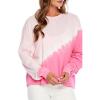 Mud Pie Wheeler Women’s Tie Dye Sweatshirt(Pink)