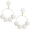 Mud Pie Women’s Dainty Earring Set, One Size(White)