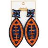 Mud Pie Women’s Gameday Beaded Earrings, 1.25″ x 2.75″ Blue