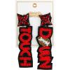 Mud Pie Women’s Gameday Beaded Earrings, 1″ x 3.25″ Red