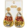 Mud Pie Women’s Halloween Beaded Earrings, 2.75″ x 1.5″