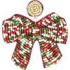 Mud Pie Women’s Holiday Beaded Earrings, Bow, One Size