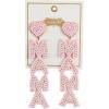 Mud Pie Women’s Mama Beaded Earrings, Pink