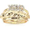Mud Pie Women’s Sentiment Layering Rings, Navy, One Size