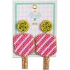 Mud Pie Women’s Sports Beaded Earrings-Pickle