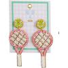 Mud Pie Women’s Sports Beaded Earrings-Tennis