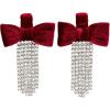 Mud Pie Women’s Velvet Bow Earrings, Red, One Size