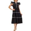 Mud Pie Womens Women’s Pia RIC Rac Dress(Black)
