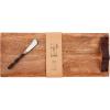 Mud Pie Wooden Charcuterie Serving Board and Spreader Set, Brown, Rectangle