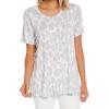 Mud Pie Zander Women’s Knit Short Sleeve T-Shirt(White Leopard)