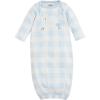 Mud Pie baby-girls Mud Pie Blue Bunny Crochet Gown(Blue)