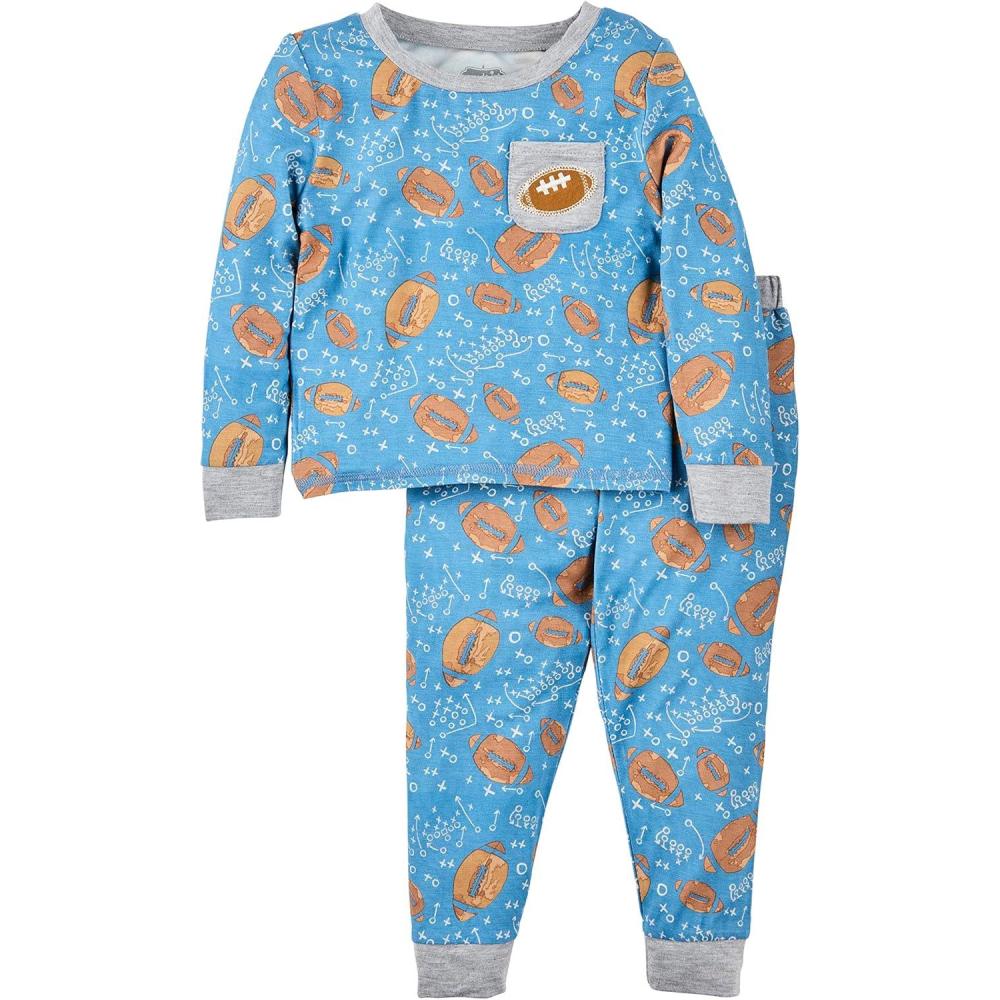 imageMud Pie Boys PajamasBlue Football