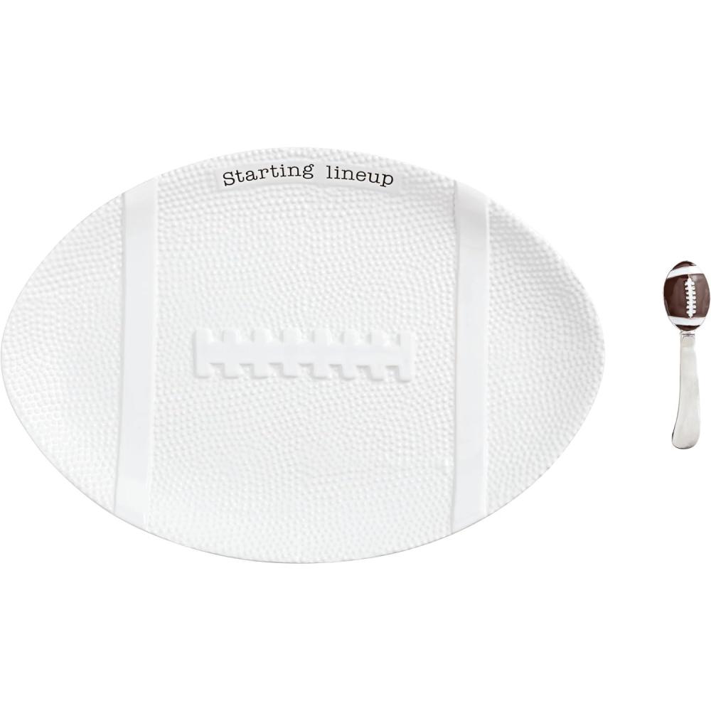 imageMud Pie Figural Football Platter with Football Spreader