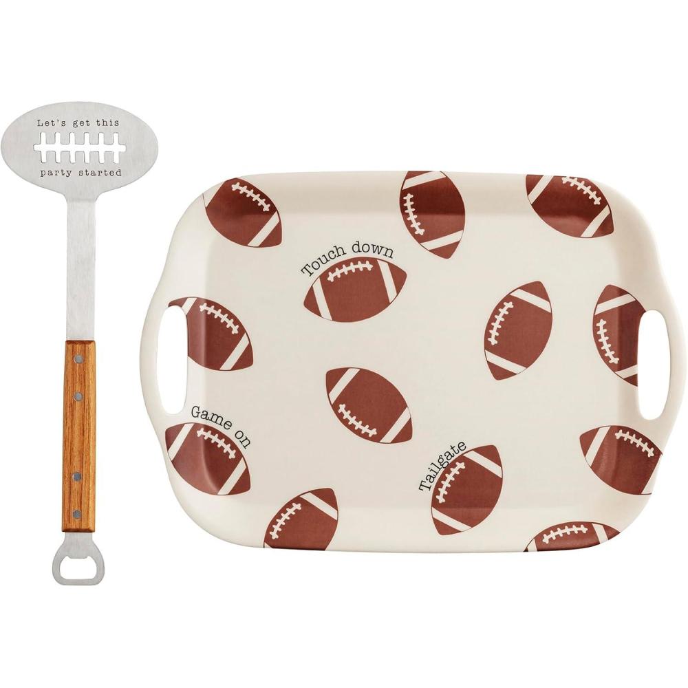 imageMud Pie Melamine Football Tray with Spatula