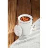 Mud Pie Ceramic Baked Bean Can Set; can 5 1/4″ x 5 1/2″ | ladle 6″