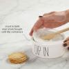 Mud Pie Store Bought Container Dish, White, dip 2″ x 4 1/4″ dia | spreader 6″