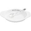 Mud Pie Cole Slaw Bowl Set, dish 2″ x 10″ | spork 8 1/2″, White