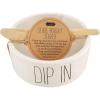 Mud Pie Store Bought Container Dish, White, dip 2″ x 4 1/4″ dia | spreader 6″